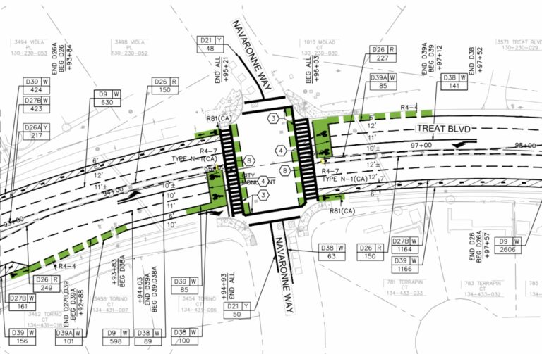 plan view image of Concord Treat Blvd protected bikeway