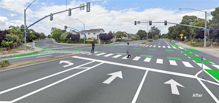 concept illustration of green bicycle lanes on Union City Boulevard