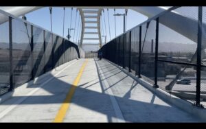 Photo from the deck of Berkeley's bike bridge of Gilman Street over 580