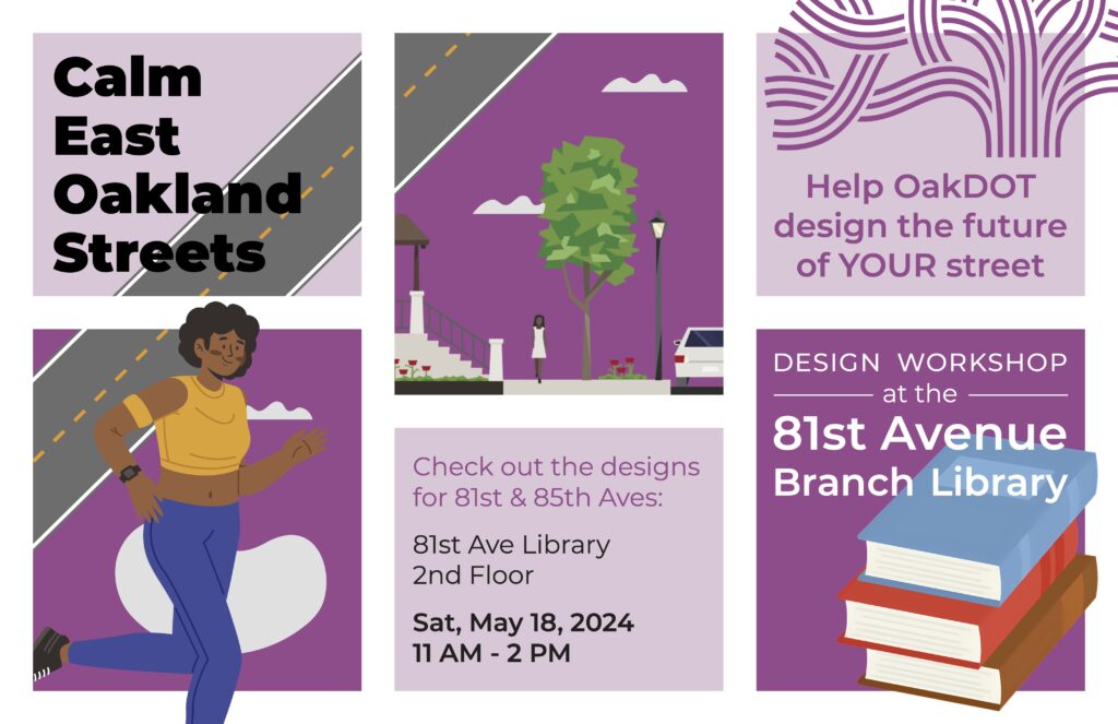 "Check out the designs for 81st & 85th Aves: 81st Ave Library 2nd Floor Sat, May 18, 2024 11 AM - 2 PM DESIGN WORKSHOP at the 81st Avenue Branch Library"