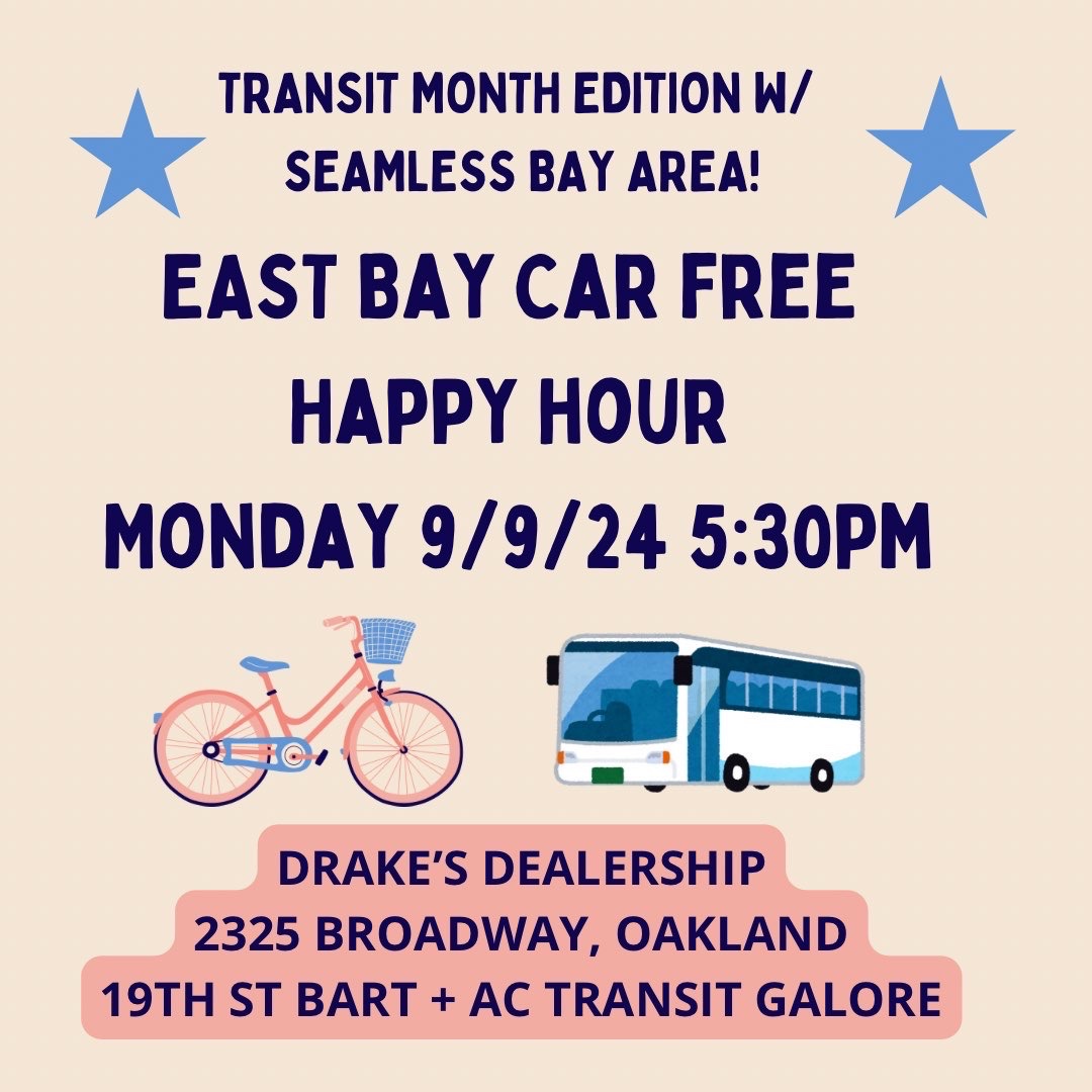 East Bay Car Free Happy Hour (September 2024)