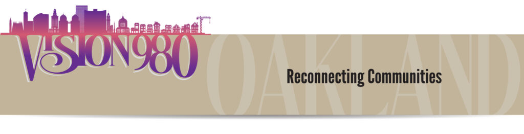 "Vision 980, reconnecting communities" logo