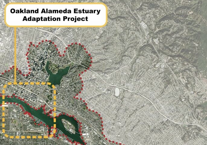 map of the Oakland Alameda estuary project area