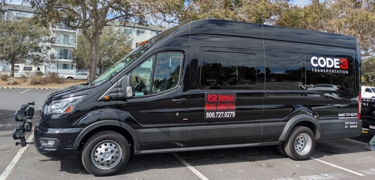photo of the RSR Bridge bicycle shuttle van