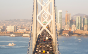 Bay Bridge full of car traffic